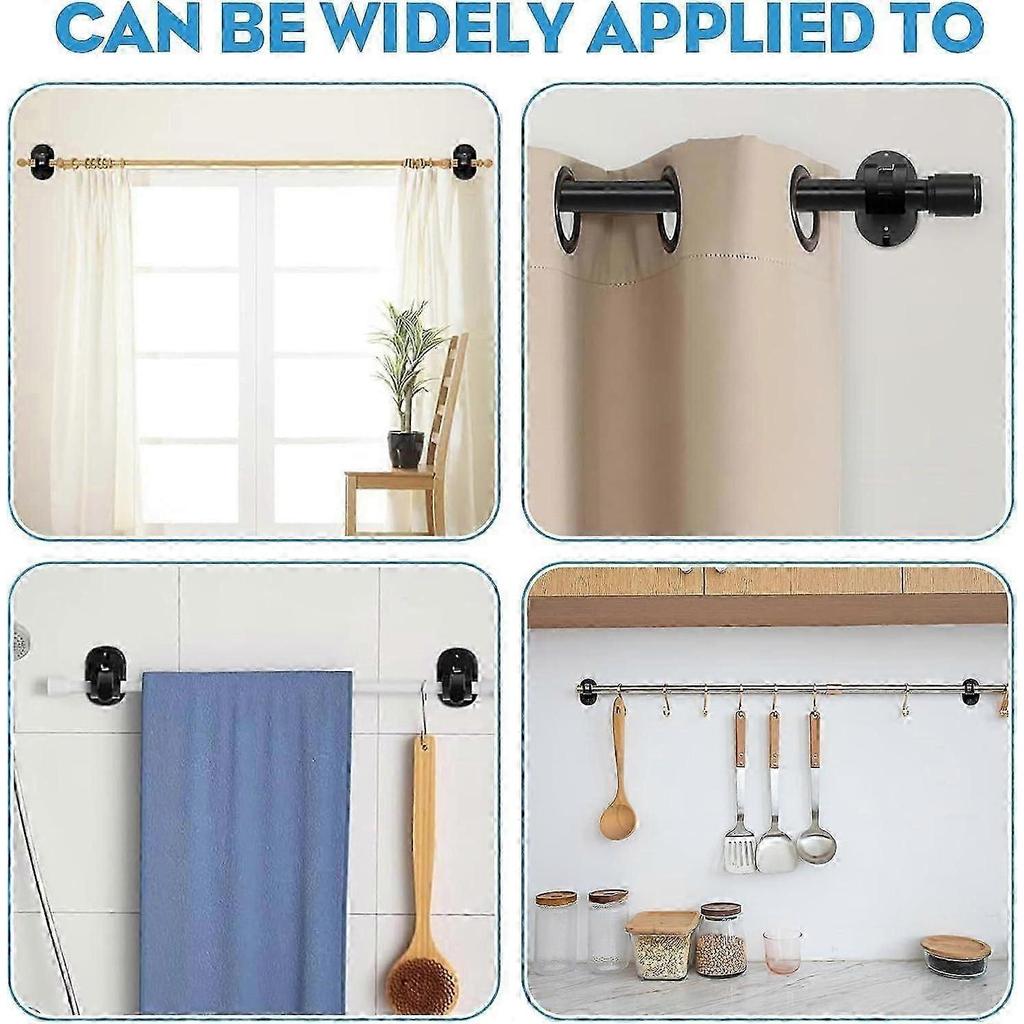 No-drill, Self-adhesive Curtain Rod Brackets for Home and Bathroom. Hooks Included.,zxl