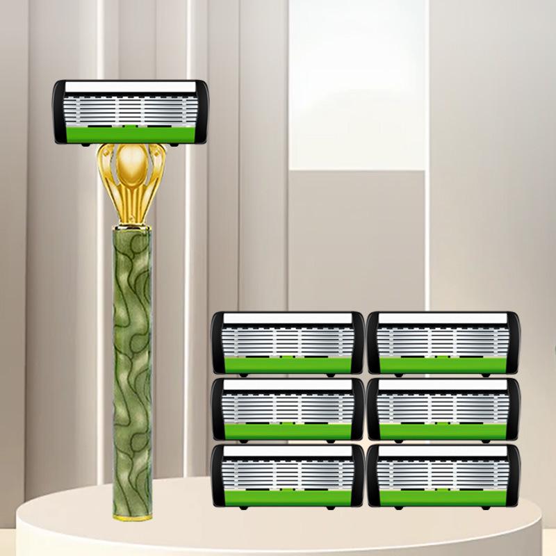 Seven-Layer Manual Razor with 7-Blade Head - Accessories Included
