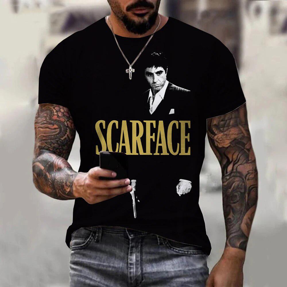 ETST 009 Scarface Klassieke Film 3D Print Sport Sneldrogend Ademend Heren T-shirt Buiten Straat Harajuku Casual Mode Fan Korte Mouw S