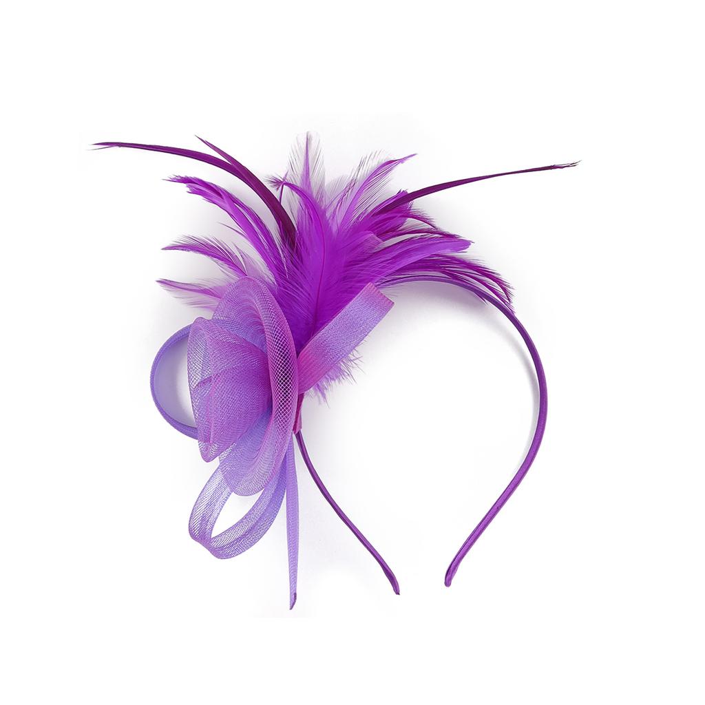 Tylová květinová čelenka do vlasů pro ženy Elegantní péřová čelenka ve stylu 20. let Protiskluzový flapper fascinátor Čelenka pro formální událost