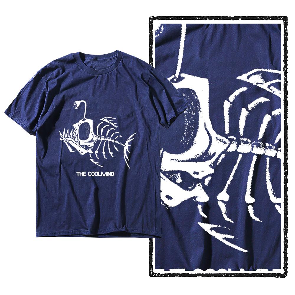 Bonefish Skull Deep Sea Fish Skeleton Funny Fisherman Men T-Shirt Cotton O-Neck Short Sleeve Men T Shirt Oversize Streetwear
