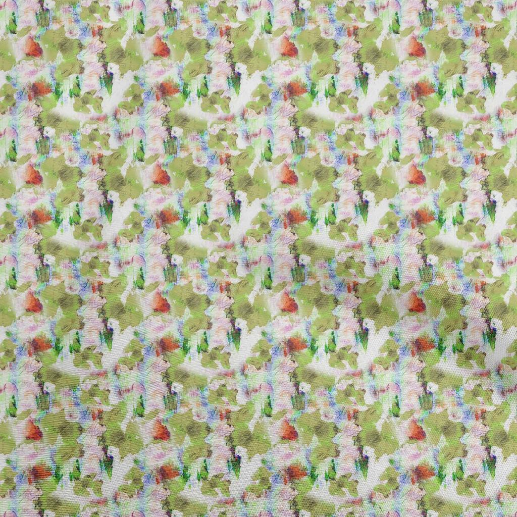 oneOone Cotton Poplin Blue Fabric Abstract Floral Dress Material Fabric Print Fabric By The Yard 42 Inch