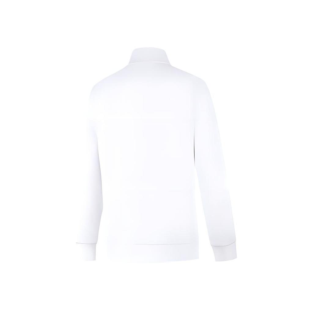Li-Ning Solid Color Logo Stand Collar Cardigan Sweatshirt Women sweatshirt White AWDUA76-7