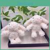 Fluffy Plush Bunny Keychain Soft Material Perfect For Gifts Decorations And