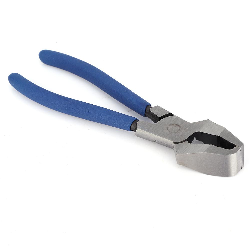 8in Glass Cutting Pliers High Carbon Steel PVC Handle Strong Clamping Force Hand Tool