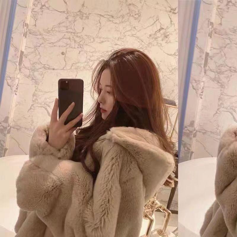 Imitation fur women's imitation lamb wool coat autumn and winter light new imitation Rex rabbit fur top fluffy short