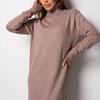 GMXIA Women's High Neck Knit Dress Autumn and Winter New Loose Inside-out Solid Color Thin Sweater Dress