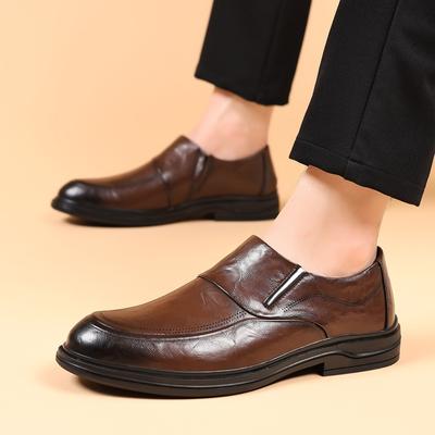 Brand New Spring Autumn Fashion Men Shoes Men Leather Oxfords Shoes Casual Slip On Formal Business Wedding Dress Shoes