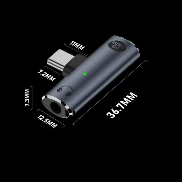 2 in 1 USB Type C Audio Adapter PD 100W 3.5mm Port USB-C Earphone Converter Mobile Phone Tablet for Xiaomi Huawei Realme iPhone 16 15 Pro max