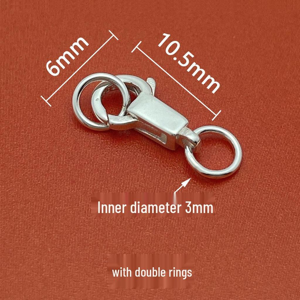 S925 Sterling Silver Square Buckle & Lobster Clasp Connector Necklace/Bracelet Joint