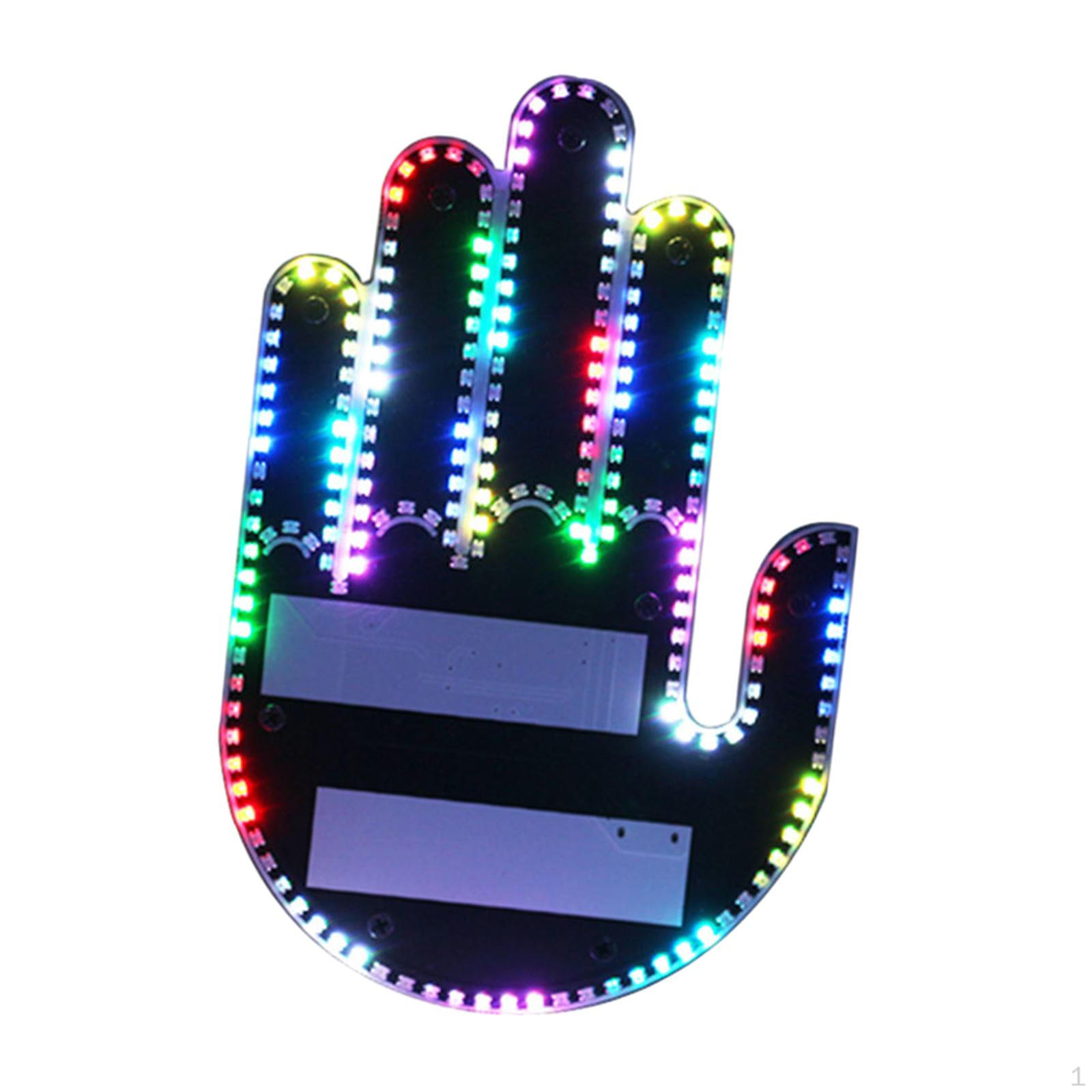 

Автомобильный указательный световой индикатор для заднего окна, забавный знак, 175 светодиодных бусин, простая установка, 3 жеста, авто Colorful