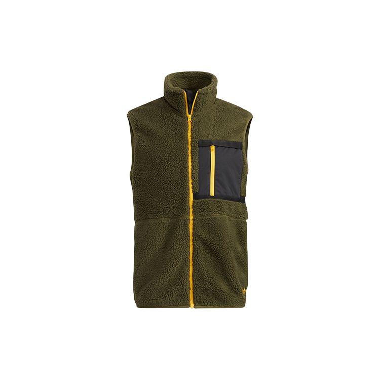 adidas Originals Zwei-in-Eins Solide Lange Daunenjacke mit Kapuze Herren Oberbekleidung Dunkelolivgrün H58061