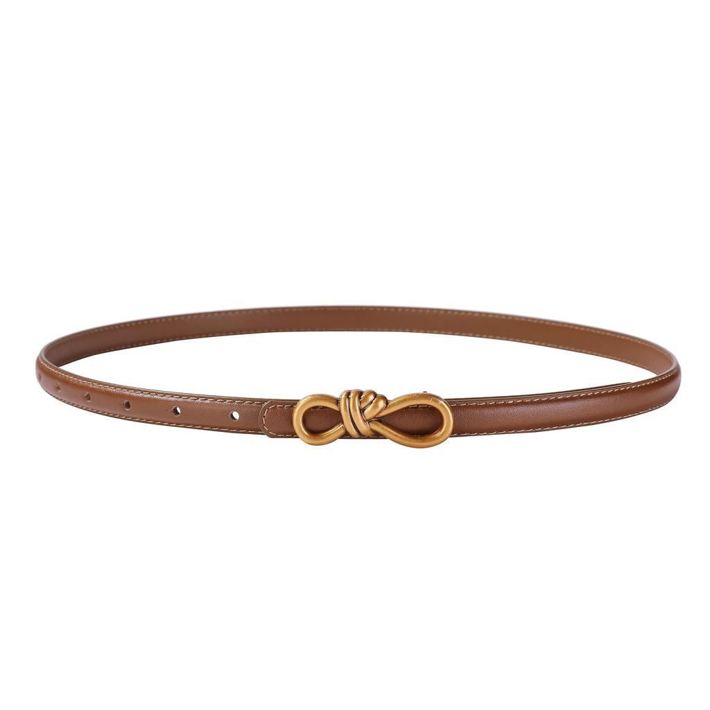 2025 New Retro Vintage Gold Designer Belt Genuine Leather Women Fashion Belt Knot Buckle Waistband Cummerbund for Dress Jeans