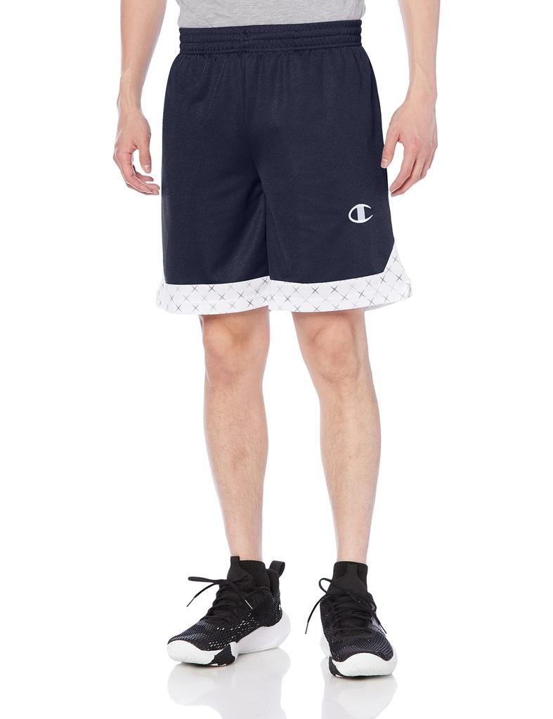 Champion Practice Shorts with a Big Size S Men's Quick-Drying Logo, Basketball, Navy, (C3-VB522)