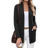 Women's Casual Long Sleeve Open Front Cardigan Knit Sweater with Pockets Lightweight Soft Comfortable Layering Top
