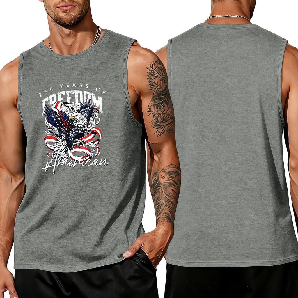 Men's loose and casual print sleeveless shirt