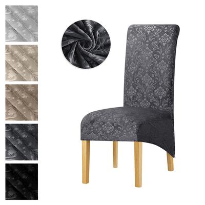 New Velvet Jacquard Xl Chair Cover Spandex Long Back Chair Covers For Christmas Wedding Banquet Restaurant Hotel Dining Room