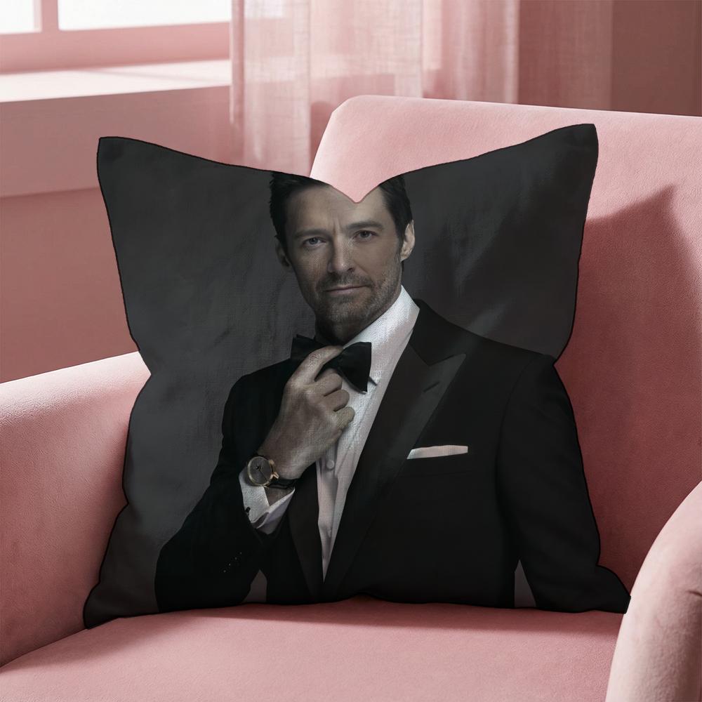 Custom H-Hugh Jackman Cushion Cover Multi-Scene Pillow Cover for Home & Car - Reversible, Soft & Durable for Daily Use