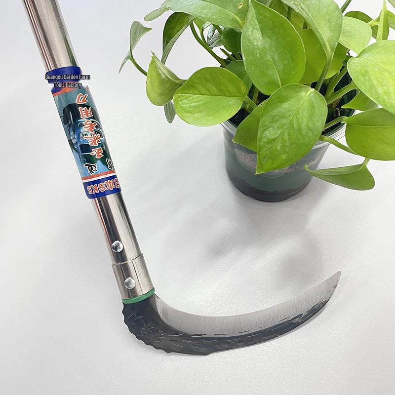Thickened Manganese Steel Sickle for Home Use - Ideal for Cutting Grass, Wheat, Rice, and Corn with Short Handle