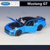 Welly 1/25 2024 Ford Mustang GT Alloy Sports Car Modelo Diecast Metal Racing Car Veículos Modelo Alta Simulação Crianças Brinquedo Presente