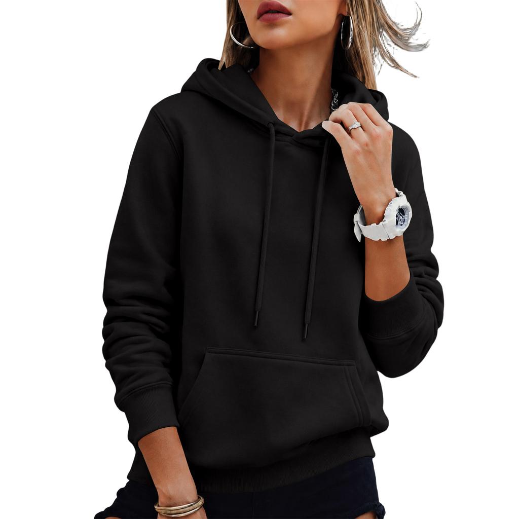 Women's Drawstring Hoodie Sweatshirt with Sleeves for Fall Winter
