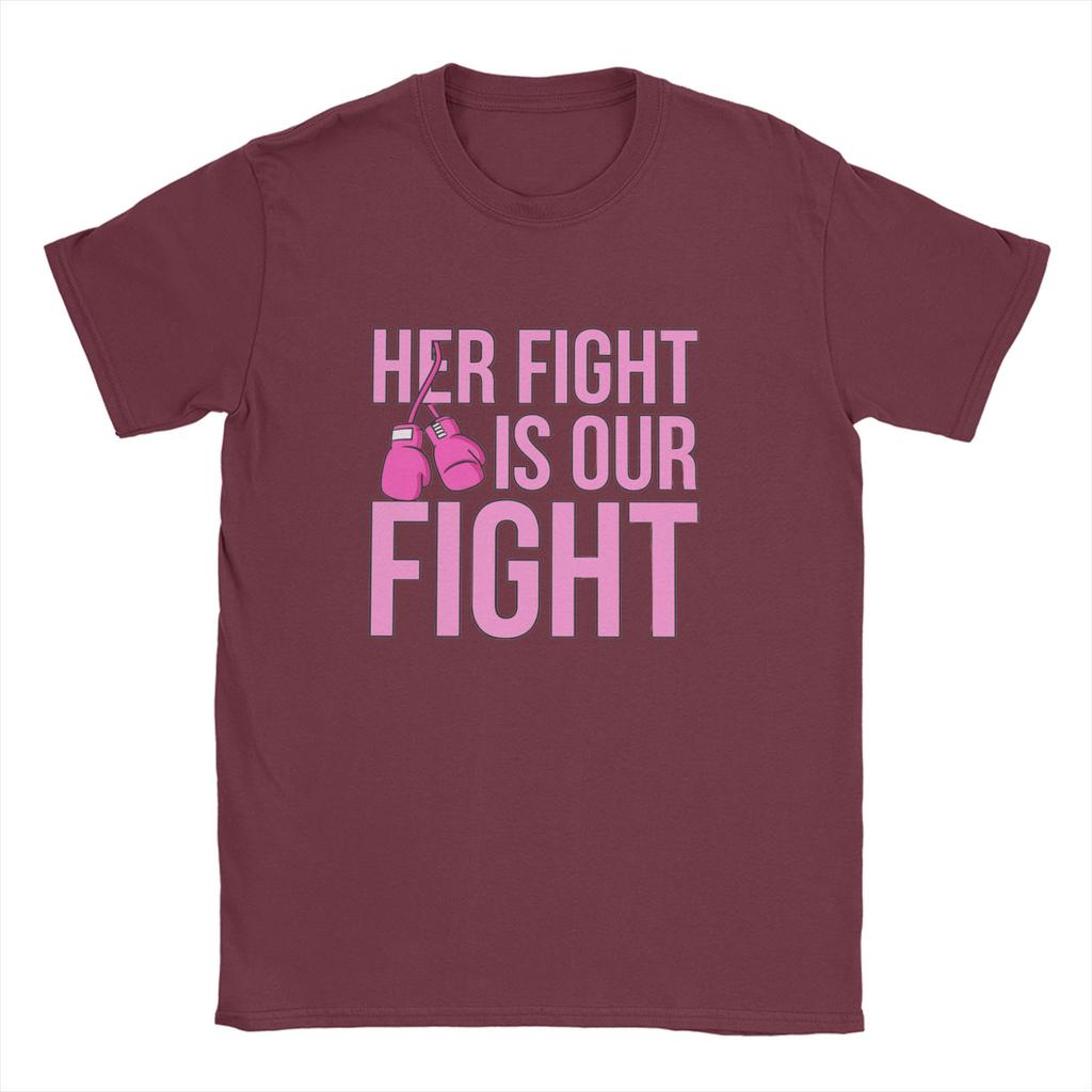 Fight Is Our Fight Breast Cancers  Men T Shirt  Casual Tee Shirt Short Sleeve Round Collar T-Shirt Cotton Summer Tops