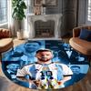 1pc Football Star (2) Print Round Carpet Chair Round Carpet Suitable for Bedroom Living Room Home Decorative Carpet