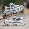 Men's Platform Sneakers Autumn New Cross Tied Breathable Non Slip Running Shoes Comfortable Height Increase Fashion Casual Shoes