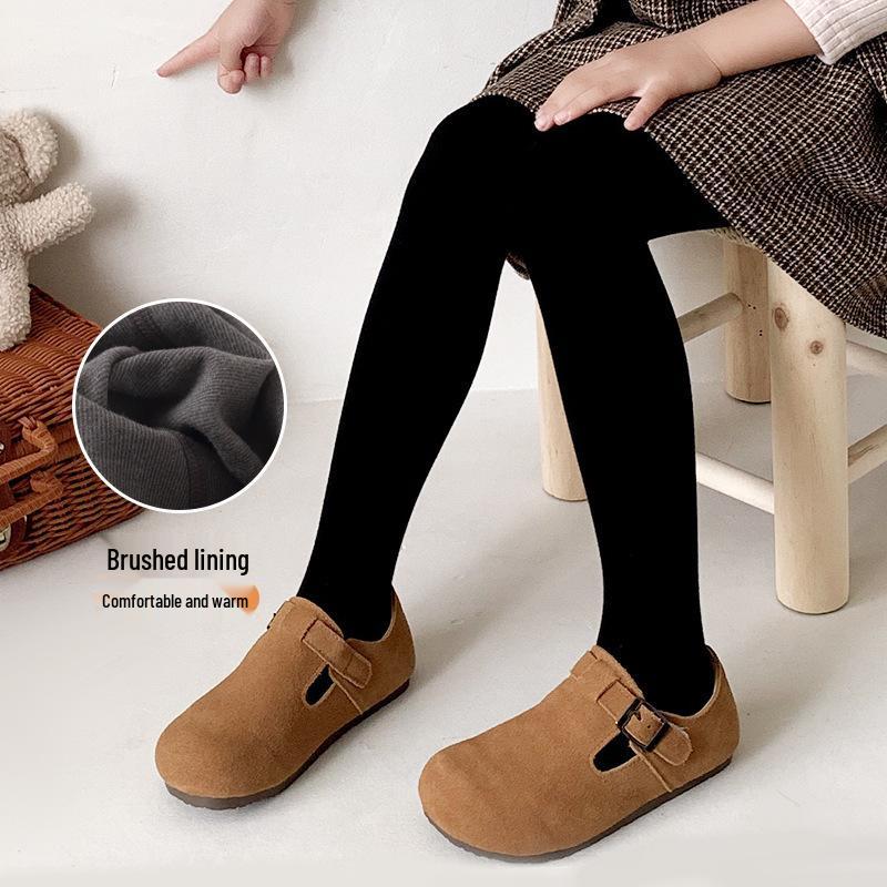 Fleece-lined Kids' Pantyhose & Leggings, Non-slip Dance Socks, and Bodysuits for Spring & Autumn.