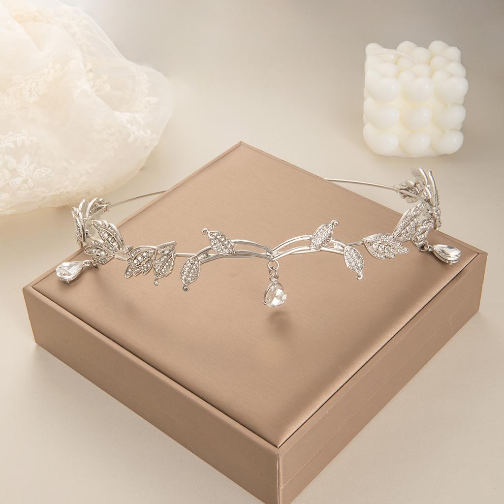 Fairy Advanced Sense of The Drilling Leaves Wisiorek na brwi Mori Bridal Ozdoby na czoło Liście Kropla wody Opaski do włosów Nakrycia głowy Kobieta