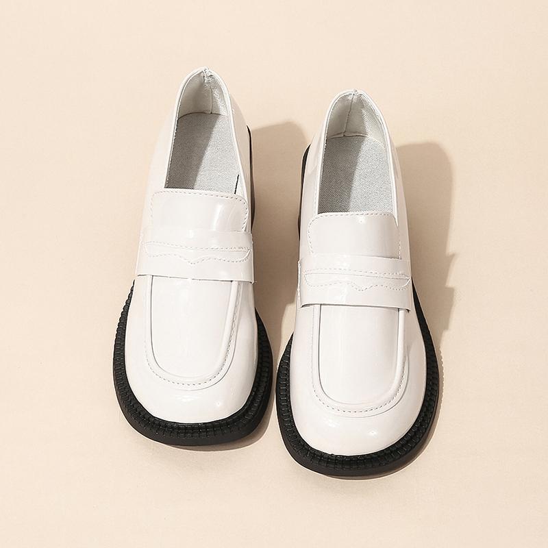 

Модные Новые Винтажные Женские Балетки в Британском Стиле Универсальные Jk Маленькие Кожаные Туфли Летнего Сезона Удобные Лоферы Слипоны 35 белый