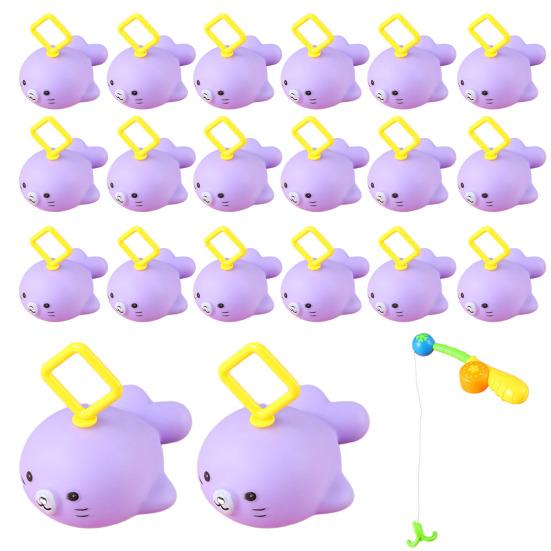 20Pcs Duck Fishing Toys Bath Time Toys for Kids Floating Fishing Games Beach Pool Games Indoor Outdoor Fun Gift for Children