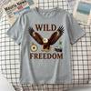 Unisex 100 Cotton Oversize T Shirt Wild Freedom Bald Eagle Compass Camera Print Vintage Adventure Outdoor Short Sleeve Tee