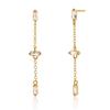 S925 Sterling Silver Korean Style Long Tassel Zirconia Earrings - Simple, Elegant, Versatile Dangle Studs for Women