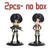 6pcs Anime Attack on Titan Anime Eren Levi Hange Zoe Erwin Smith Mikasa Ackerma PVC Action Figure Model Toy