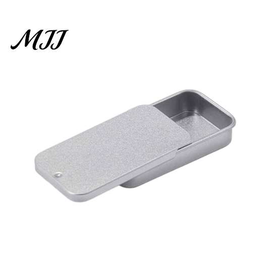 Push Pull Sliding Cover Box Tin Storage Container with Cover, Durable Metal Small Portable Container, Moisture-proof for Candy And Herbs Items
