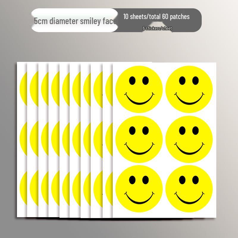 Smiling Face Rewards Stickers: Self-Adhesive Praise Labels for Kindergarten & Elementary Students