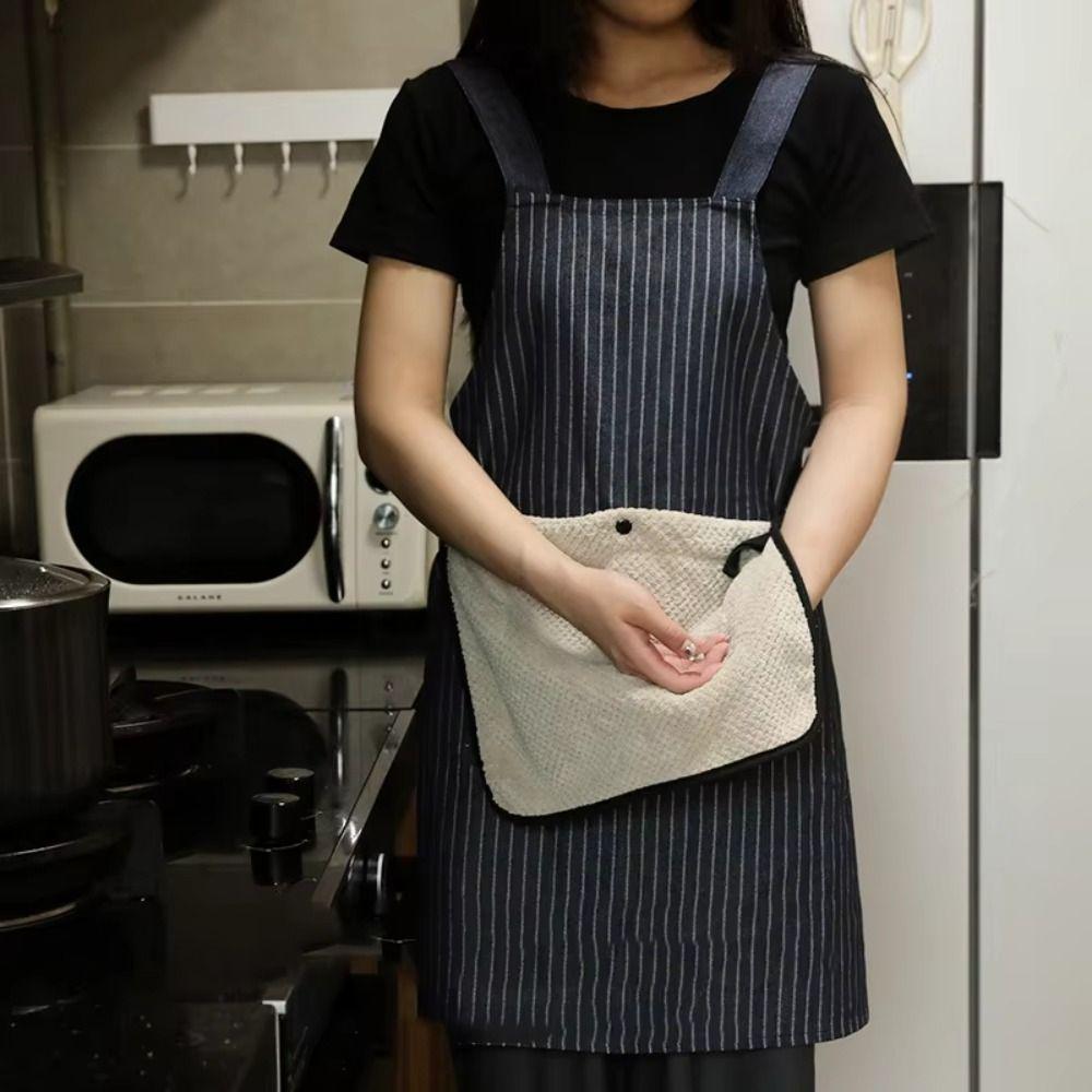 Stain-proof Household Work Apron Waterproof Dishwashing Cleaning Apron Suspender Work Dress  Baking