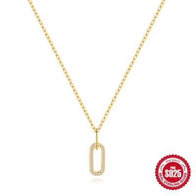 Double Ring Connected Versatile Necklace Clavicle Chain Classic Simple Ring Buckle Atmospheric Necklace