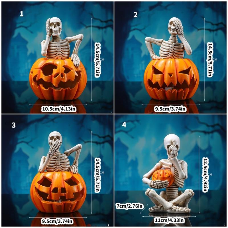 Pumpkin Skull Skull Shaped Lamp Halloween Theme Ornament Stylish Decorative Light Indoor and Outdoor Festives Decoration