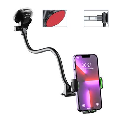 X034 Gen. 9th Multi-Function Suction Cup Car Phone Mount Windshield Flexible Extended Car Phone Clip Holder for Truck Bus