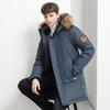 Men's Mid-Length Winter Down Jacket with Large Fur Collar, Plus Size, Middle-Aged Business Casual Style