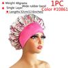 1 Stück Damen Satin Bonnet Elastisches breites Band Nachtschlafmütze Haarausfall-Abdeckung Kopfwickel Lockiges Federndes Haar Schönheit Chemo Cap Pflege
