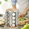 12/16/20 Jars Stainless Steel Rotating Spice Rack Organizer Countertop Spice Rack Spice Tower for Countertop Kitchen Cabinet