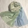 Used DAKS Cashmere Blend Stole with Lame Thread Gradient, Scarf