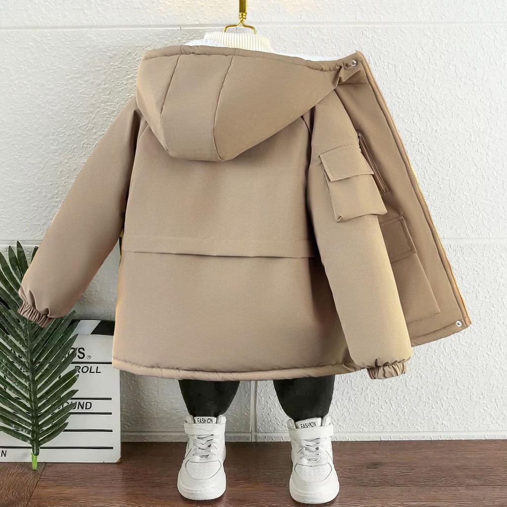 Haine casual pentru copii, din fleece cald, căptușite cu bumbac, Haine groase de iarnă la modă pentru băieți, căptușite cu bumbac