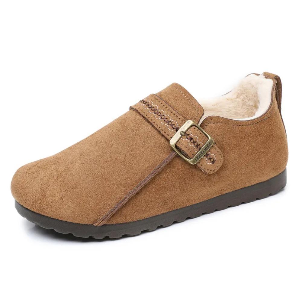 Women's  Winter New Comfortable Warm Cotton Shoes Retro Casual Loafers Lazy One Step Doudou Shoes Female