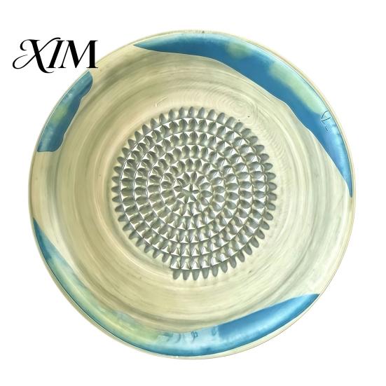 Ginger Grinder Tool Ceramic Garlic Grater Plate, Manual Masher for Kitchen, Non Slip Grinding Dish Quick Puree Maker Chili And Nuts, Kitchen