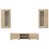 TV Cabinet Set with Shelf FLORIN 3 pcs Sonoma Oak Particleboard