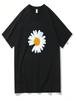Camiseta Estilo Coreano Estampado de Margaritas Pequeñas Verano Manga Corta Sudadera Hip Hop Streetwear Y2k Vintage Unisex Camiseta Fans 01336